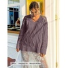 image:imageZESICA Womens Cable Knit Long Sleeve Oversized Sweaters Fall Pullover TopsPurple