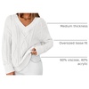 image:imageZESICA Womens Cable Knit Long Sleeve Oversized Sweaters Fall Pullover TopsWhite