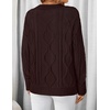 image:imageZESICA Womens Cable Knit Long Sleeve Oversized Sweaters Fall Pullover TopsWine
