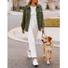 image:imageZESICA Womens Casual Long Sleeve Button Down Loose Shacket Jacket CoatArmygreen