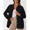 image:imageZESICA Womens Casual Long Sleeve Button Down Loose Shacket Jacket CoatBlack
