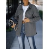 image:imageZESICA Womens Casual Long Sleeve Button Down Loose Shacket Jacket CoatDarkgrey