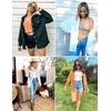 image:imageZESICA Womens Casual Long Sleeve Button Down Loose Shacket Jacket CoatDarkpink