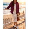 image:imageZESICA Womens Casual Long Sleeve Button Down Loose Shacket Jacket CoatWine