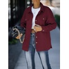 image:imageZESICA Womens Casual Long Sleeve Button Down Loose Shacket Jacket CoatWine