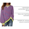 image:imageZESICA Womens Casual Striped Pullover Tops Long Sleeve Shirts Crewneck Oversized Sweatshirts Spring ClothesRoseMedium