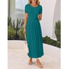 image:imageZESICA Womens Casual Summer 2026 Short Sleeve Maxi DressAqua