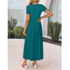 image:imageZESICA Womens Casual Summer 2026 Short Sleeve Maxi DressAqua