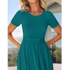 image:imageZESICA Womens Casual Summer 2026 Short Sleeve Maxi DressAqua