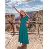 image:imageZESICA Womens Casual Summer 2026 Short Sleeve Maxi DressAqua