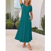 image:imageZESICA Womens Casual Summer 2026 Short Sleeve Maxi DressAqua