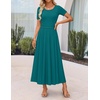 image:imageZESICA Womens Casual Summer 2026 Short Sleeve Maxi DressAqua