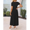image:imageZESICA Womens Casual Summer 2026 Short Sleeve Maxi DressBlack