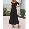 image:imageZESICA Womens Casual Summer 2026 Short Sleeve Maxi DressBlack