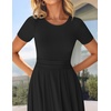 image:imageZESICA Womens Casual Summer 2026 Short Sleeve Maxi DressBlack