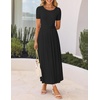 image:imageZESICA Womens Casual Summer 2026 Short Sleeve Maxi DressBlack