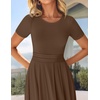 image:imageZESICA Womens Casual Summer 2026 Short Sleeve Maxi DressCoffee