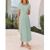 image:imageZESICA Womens Casual Summer 2026 Short Sleeve Maxi DressGreen