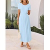 image:imageZESICA Womens Casual Summer 2026 Short Sleeve Maxi DressLight Blue