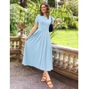 image:imageZESICA Womens Casual Summer 2026 Short Sleeve Maxi DressLight Blue