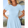 image:imageZESICA Womens Casual Summer 2026 Short Sleeve Maxi DressLight Blue