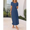image:imageZESICA Womens Casual Summer 2026 Short Sleeve Maxi DressNavy