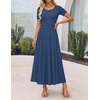 image:imageZESICA Womens Casual Summer 2026 Short Sleeve Maxi DressNavy