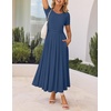 image:imageZESICA Womens Casual Summer 2026 Short Sleeve Maxi DressNavy