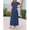 image:imageZESICA Womens Casual Summer 2026 Short Sleeve Maxi DressNavy