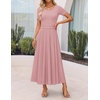 image:imageZESICA Womens Casual Summer 2026 Short Sleeve Maxi DressPink
