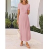 image:imageZESICA Womens Casual Summer 2026 Short Sleeve Maxi DressPink