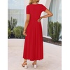 image:imageZESICA Womens Casual Summer 2026 Short Sleeve Maxi DressRed