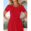 image:imageZESICA Womens Casual Summer 2026 Short Sleeve Maxi DressRed