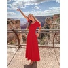 image:imageZESICA Womens Casual Summer 2026 Short Sleeve Maxi DressRed