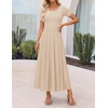 image:imageZESICA Womens Casual Summer 2026 Short Sleeve Maxi DressSandy