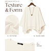 image:imageZESICA Womens Fall Batwing Oversized Knitted Shawls Poncho SweatersBeige