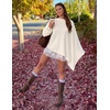 image:imageZESICA Womens Fall Batwing Oversized Knitted Shawls Poncho SweatersBeige