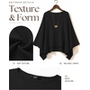 image:imageZESICA Womens Fall Batwing Oversized Knitted Shawls Poncho SweatersBlack