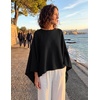 image:imageZESICA Womens Fall Batwing Oversized Knitted Shawls Poncho SweatersBlack