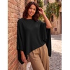 image:imageZESICA Womens Fall Batwing Oversized Knitted Shawls Poncho SweatersBlack