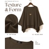 image:imageZESICA Womens Fall Batwing Oversized Knitted Shawls Poncho SweatersBrown