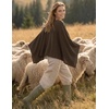 image:imageZESICA Womens Fall Batwing Oversized Knitted Shawls Poncho SweatersBrown