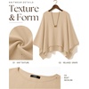 image:imageZESICA Womens Fall Batwing Oversized Knitted Shawls Poncho SweatersCamel