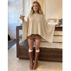 image:imageZESICA Womens Fall Batwing Oversized Knitted Shawls Poncho SweatersCamel