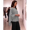 image:imageZESICA Womens Fall Batwing Oversized Knitted Shawls Poncho SweatersGrey