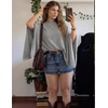 image:imageZESICA Womens Fall Batwing Oversized Knitted Shawls Poncho SweatersGrey