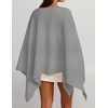 image:imageZESICA Womens Fall Batwing Oversized Knitted Shawls Poncho SweatersGrey
