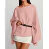 image:imageZESICA Womens Fall Batwing Oversized Knitted Shawls Poncho SweatersPink