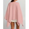 image:imageZESICA Womens Fall Batwing Oversized Knitted Shawls Poncho SweatersPink