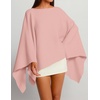 image:imageZESICA Womens Fall Batwing Oversized Knitted Shawls Poncho SweatersPink